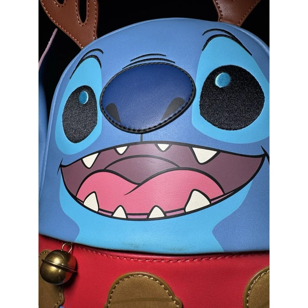 Loungefly Disney Lilo & Stitch Reindeer Sleigh Bell Mini Backpack Holiday Bag
